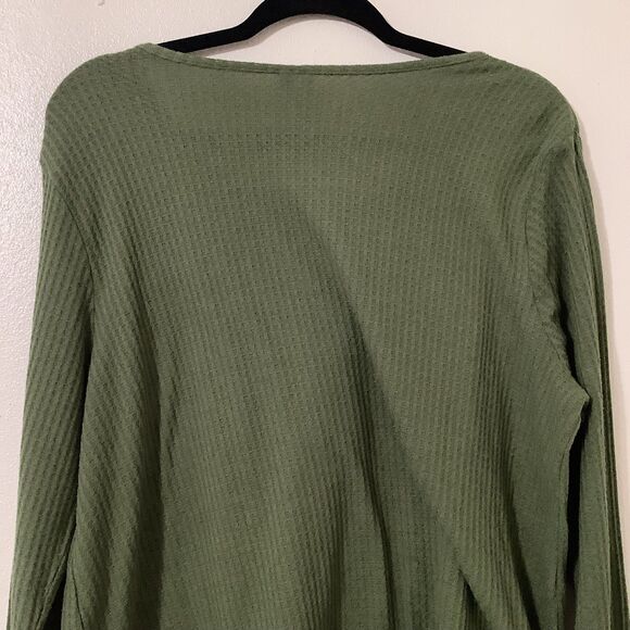 Green Autumn Fall Waffle Knit Pumpkin Gnome Oversized Long Sleeve Top 14/16W - Picture 5 of 8
